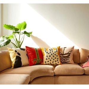 Set of 2 Cold Picnic pillow covers - cow and zebra